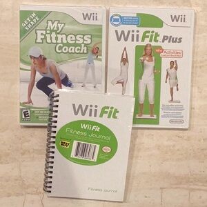Wii Fit Plus Nintendo Wii Game & My Fitness Coach Wii & Fitness Journal New